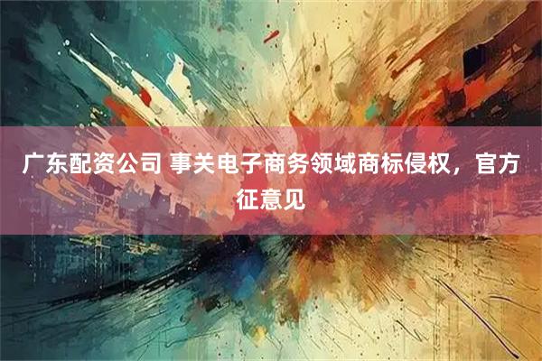 广东配资公司 事关电子商务领域商标侵权，官方征意见
