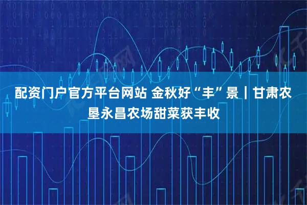 配资门户官方平台网站 金秋好“丰”景｜甘肃农垦永昌农场甜菜获丰收